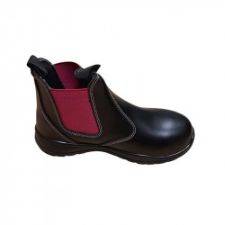 Boot Safety Ladies Daisy Pullon Black Pink Size 3