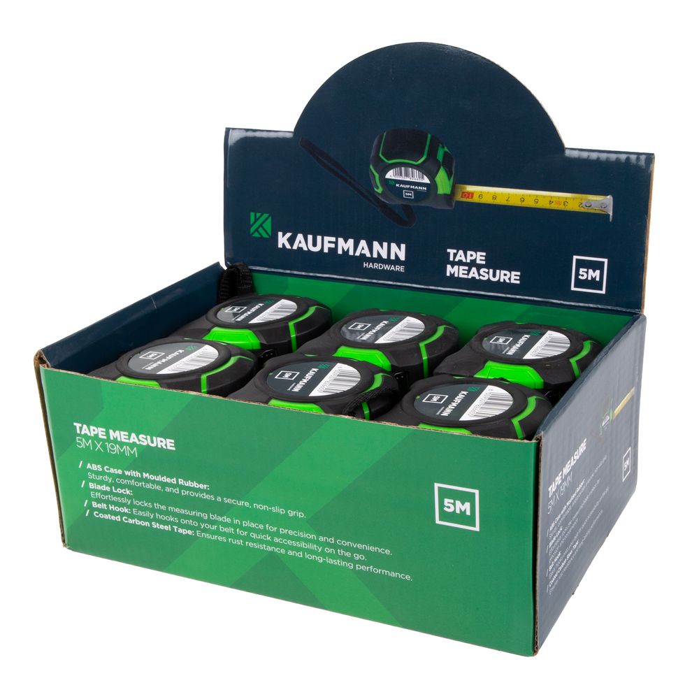 KAUFMANN TAPE MEASURE 5M X 19MM IN DISPLAY BOX