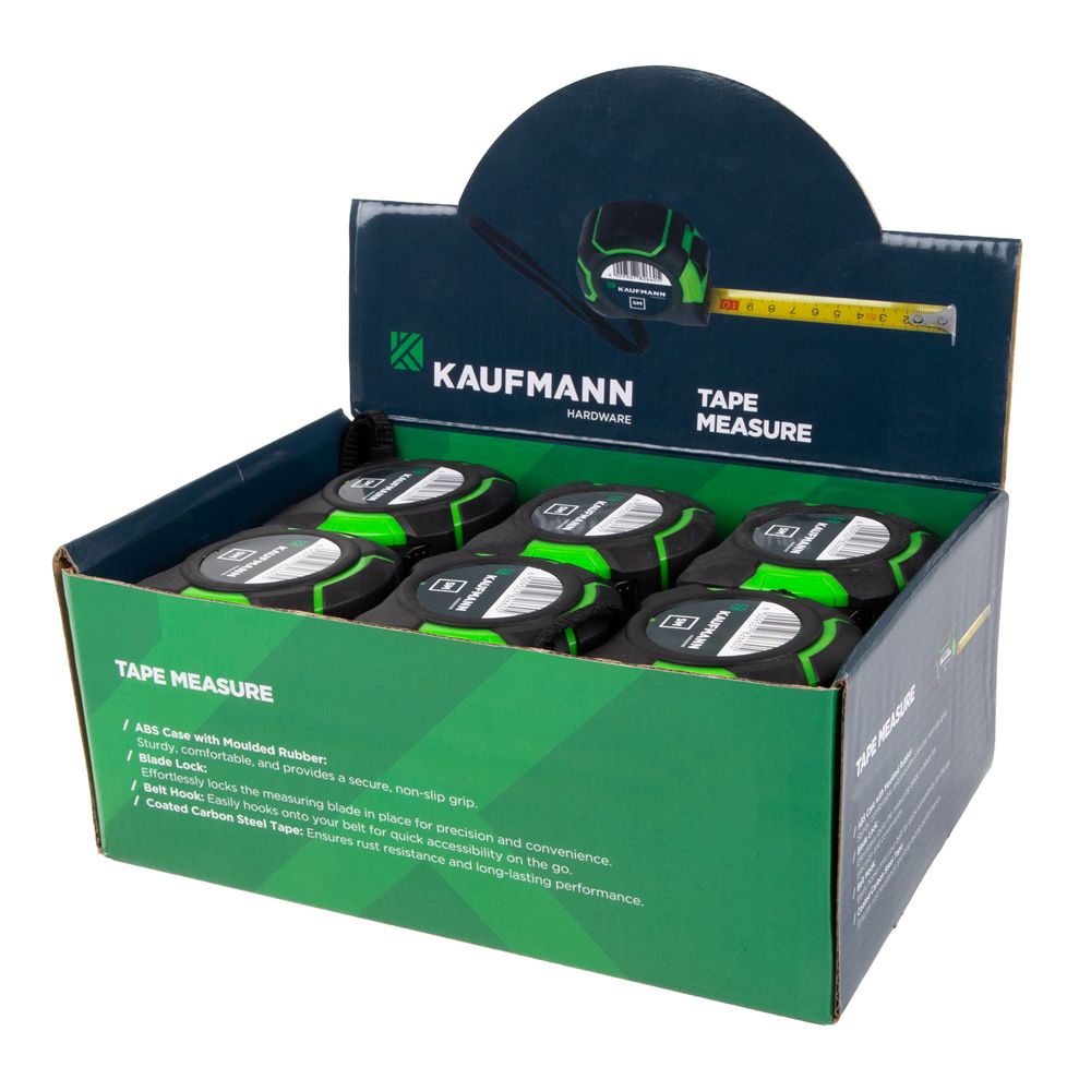 KAUFMANN TAPE MEASURE 7.5M X 25MM IN DISPLAY BOX