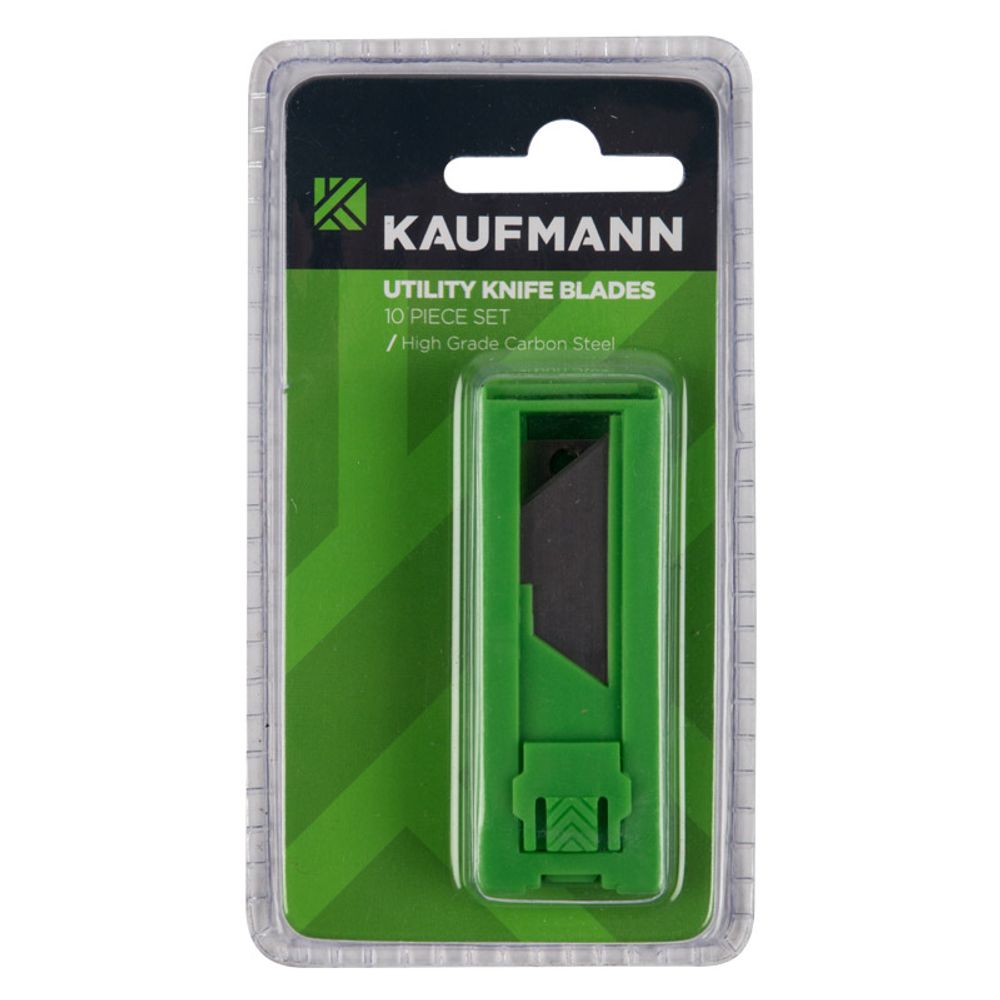 KAUFMANN UTILITY KNIFE BLADES SET IN HOLDER 10 PCE