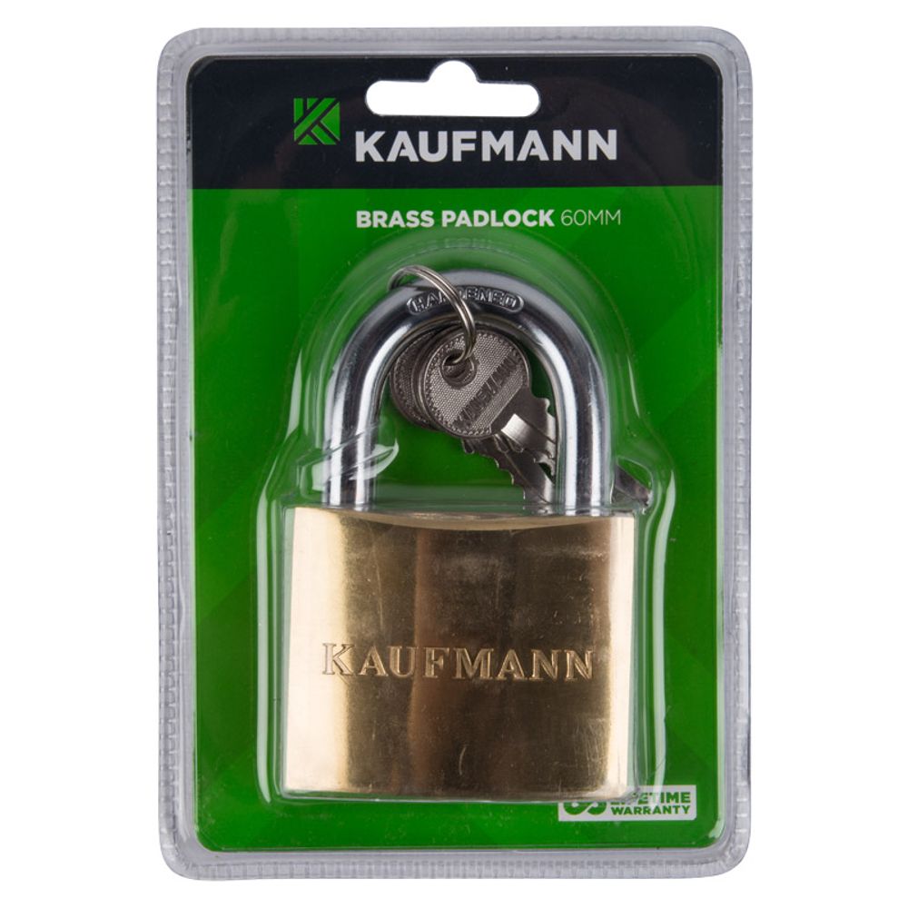 KAUFMANN PADLOCK BRASS 60MM