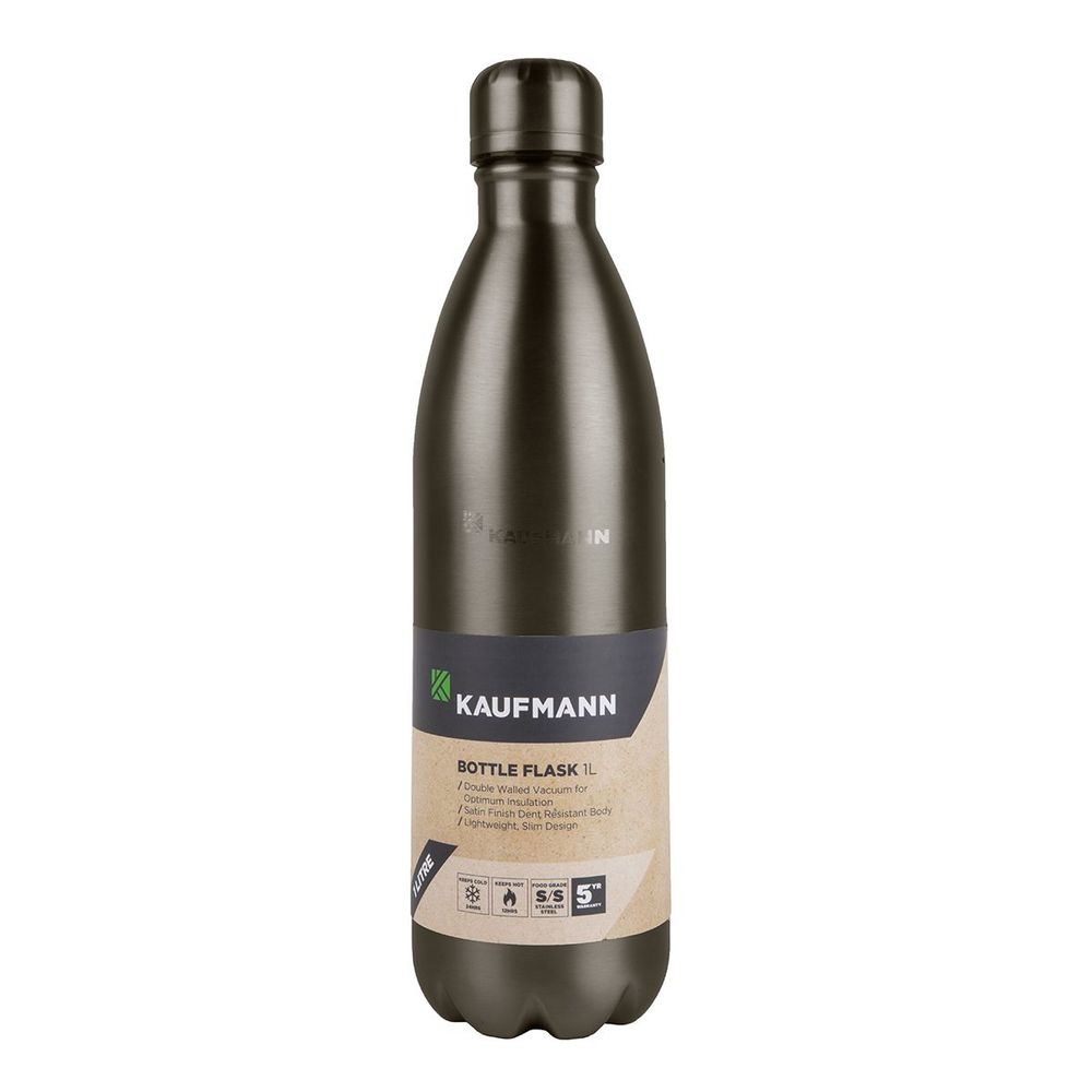 KAUFMANN FLASK BOTTLE S/STEEL GREY 1L