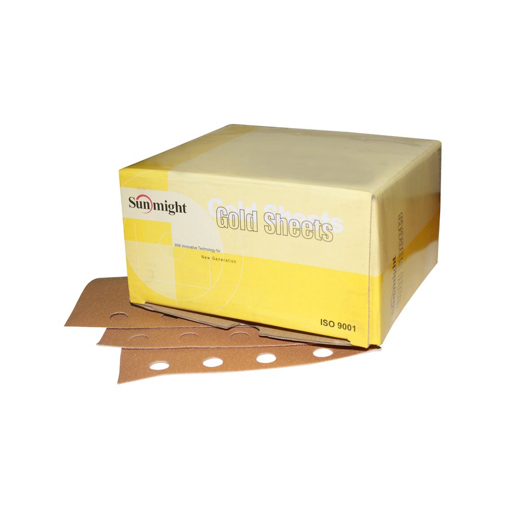 05506 SUNMIGHT 8 Hole Velcro File Gold Sheet 70mm X 127mm (80) - 100p/p