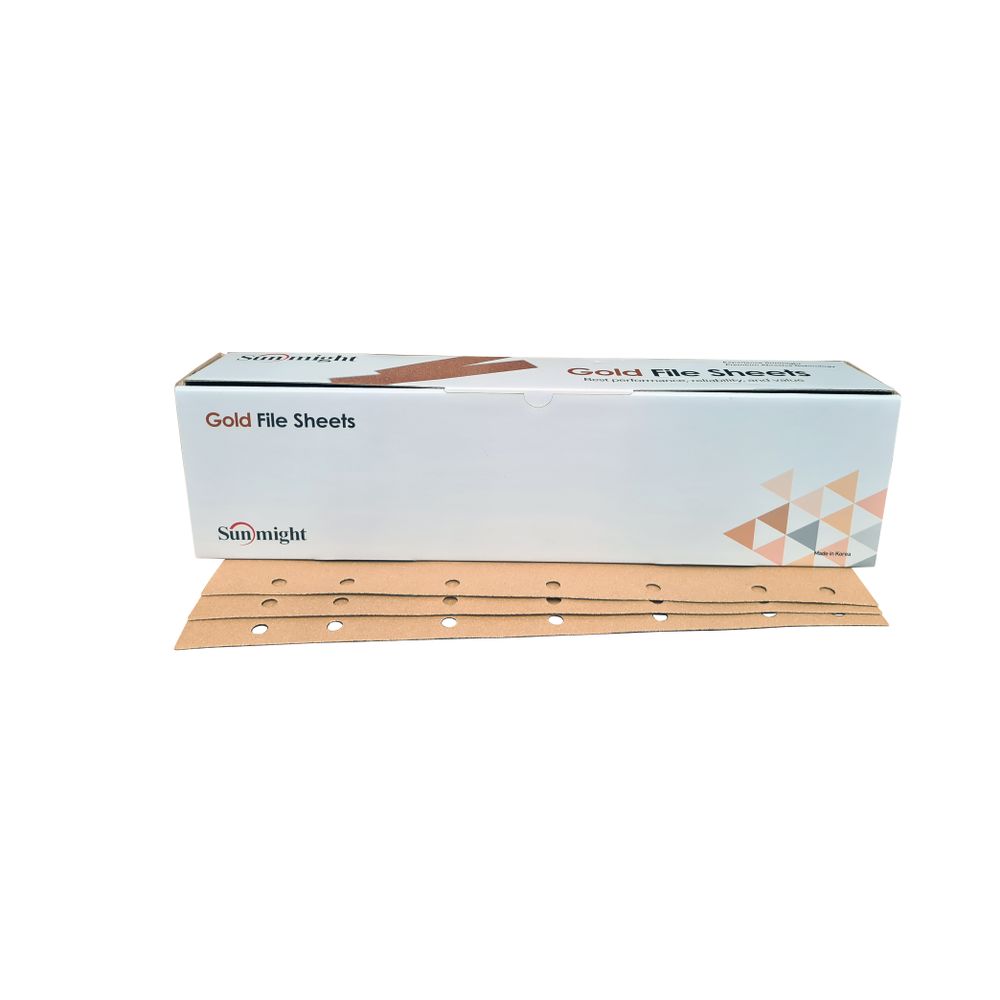 17606 SUNMIGHT 14 Hole Velcro File Gold Sheet 70mm X 420mm (80) - 100p/p