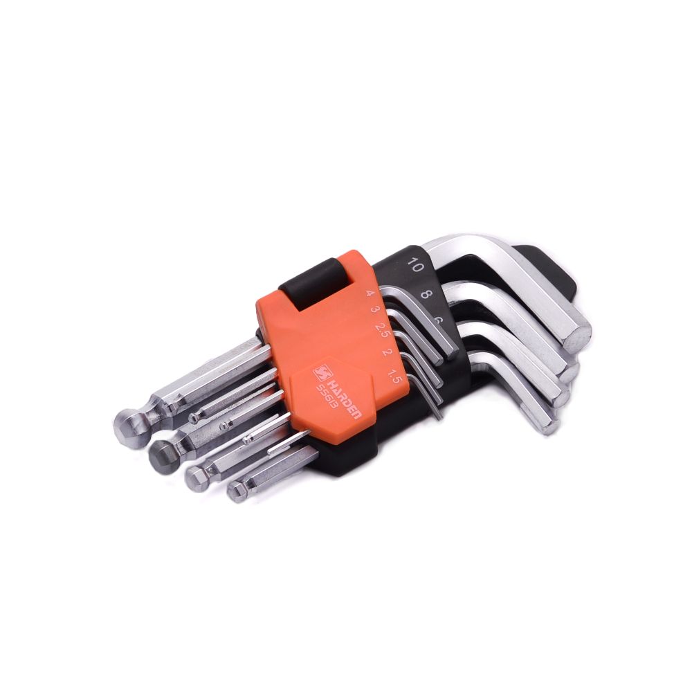 9Pcs Medium Length Ball Key Wrench