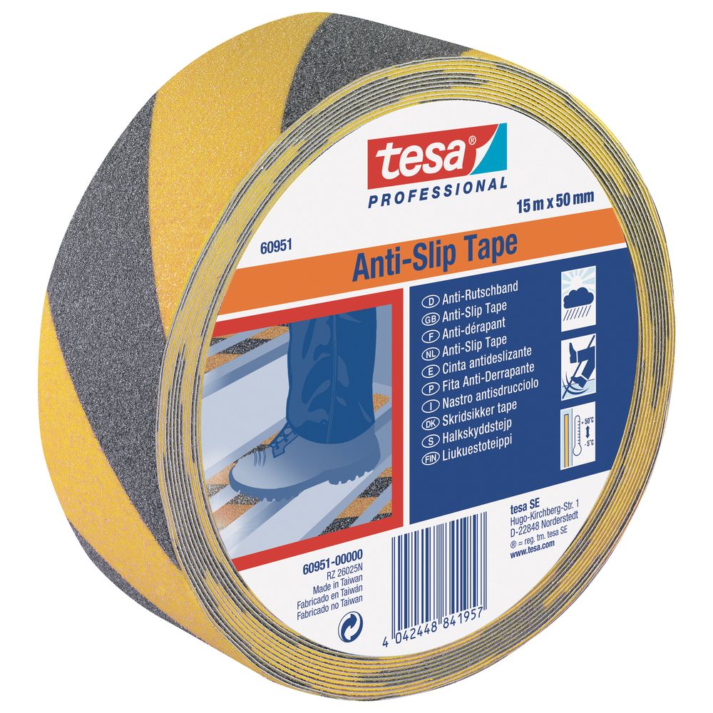 TESA Anti Slip Tape Professional 15mx50mm Yellow-Black (IP 3)