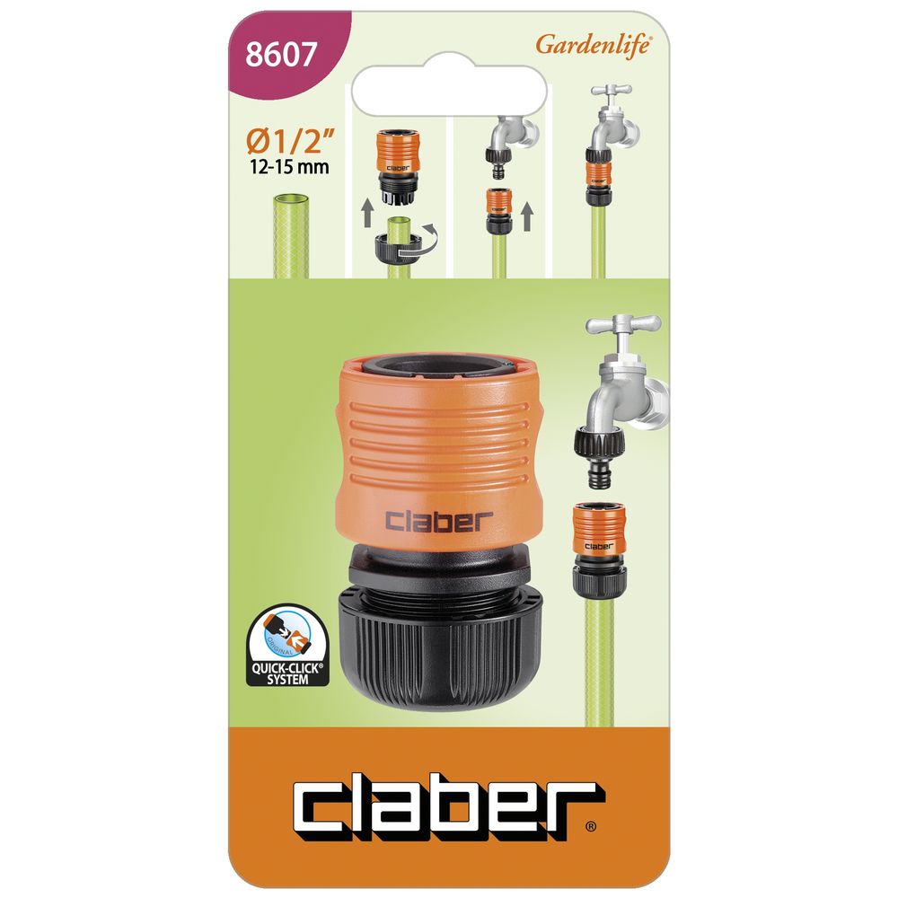 1/2 inch CLICK CONNECTOR (CARDED)