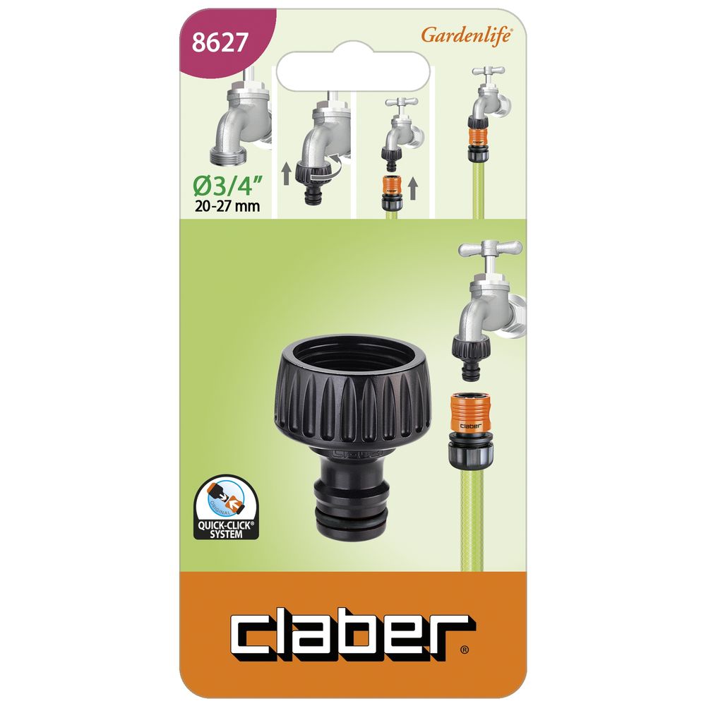 3/4 inch TAP TO QUICK CLICK CONNECTOR (CARDED)