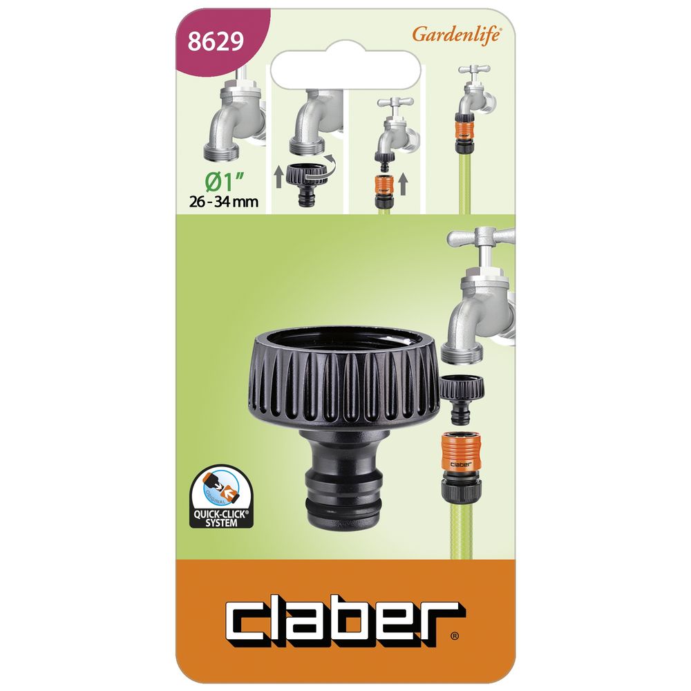 1 inch TAP TO QUICK CLICK CONNECTOR (CARDED)