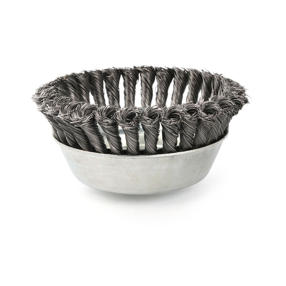 150mm steel knotted wire cup brush M14x2 0.5mm
