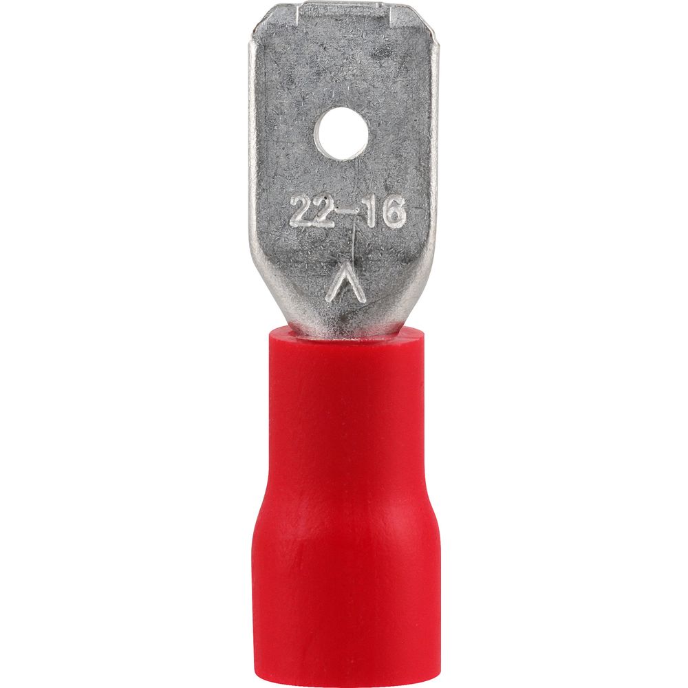 Pre-Ins Male Disconnect Red 6.3mm (25)