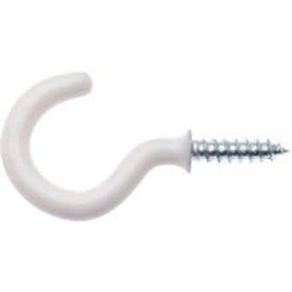Cup Hook Round PVC White 25mm (4)