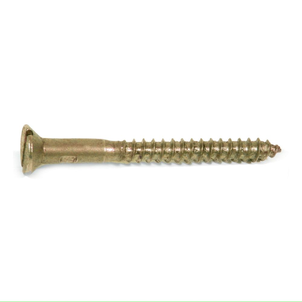 Wood Screw Brass Plated 5x40mm (10)