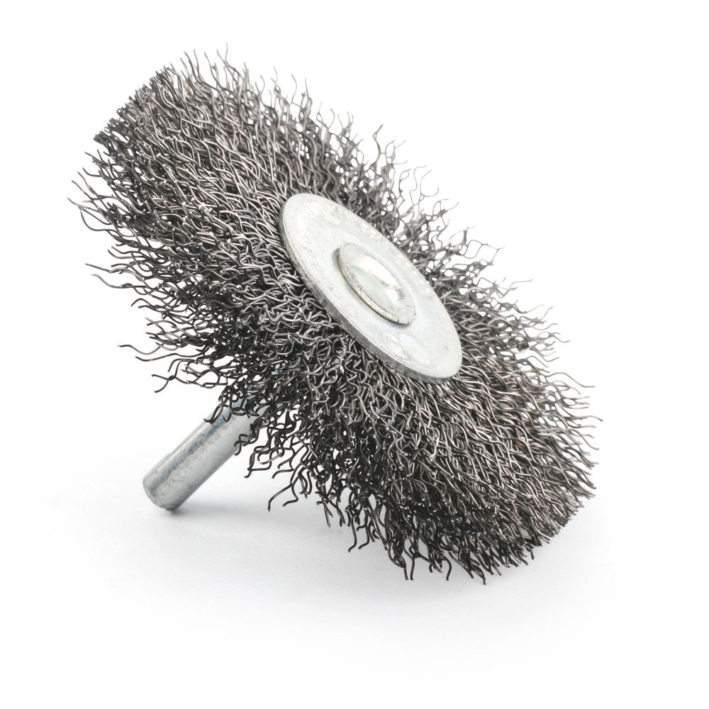 100 x 12 mounted wire wheel 6mm shaft