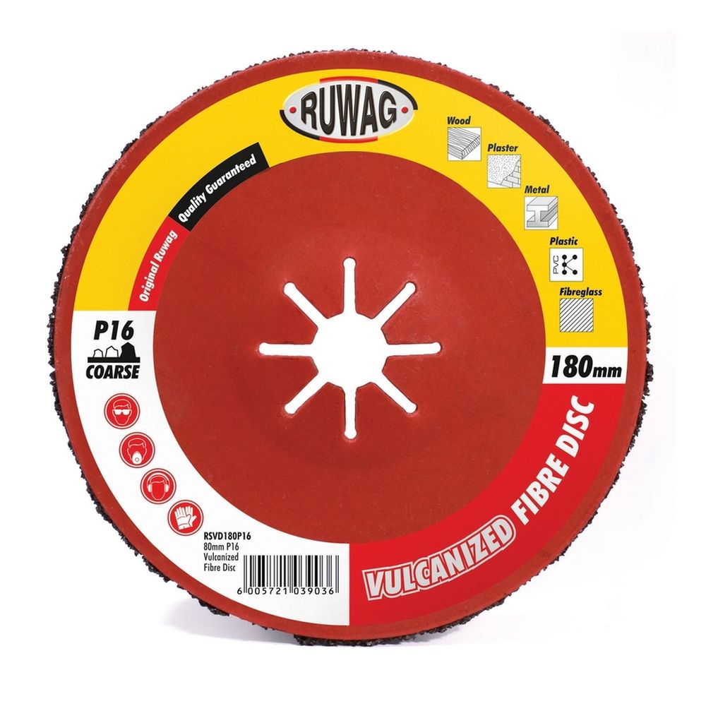 P16 180mm vulcanized fibre disc /ea