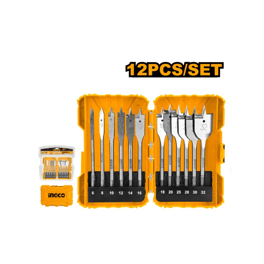 Bit Wood Flat Set 6 32mm 12pcs