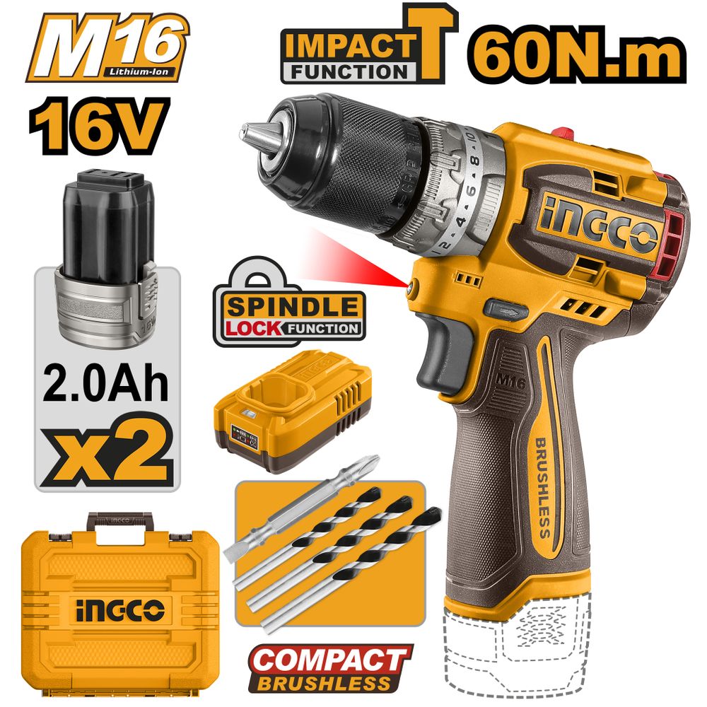 16v Ps+c/l B/l Drill 60nmkit In Case