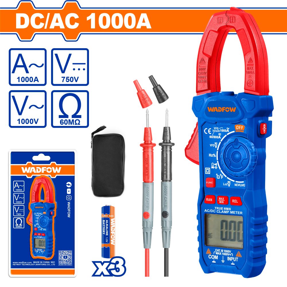 Clamp Meter Digital Ac/dc 6000 Counts + Batt