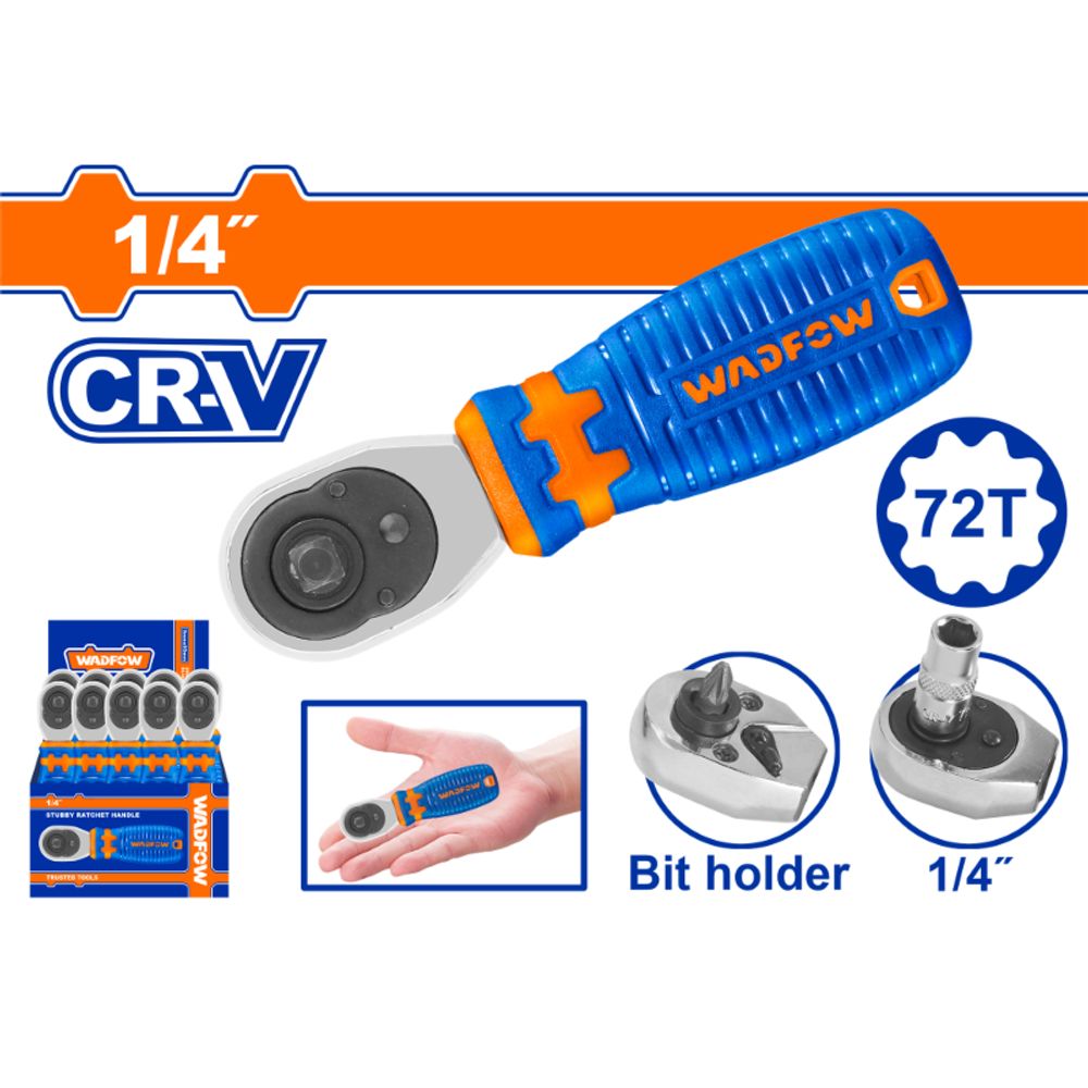 Ratchet Stubby Cr V/crmo 1/4 72t 110mm