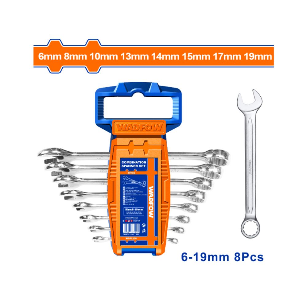 Spanner Comb Set 6-19mm 8pcs