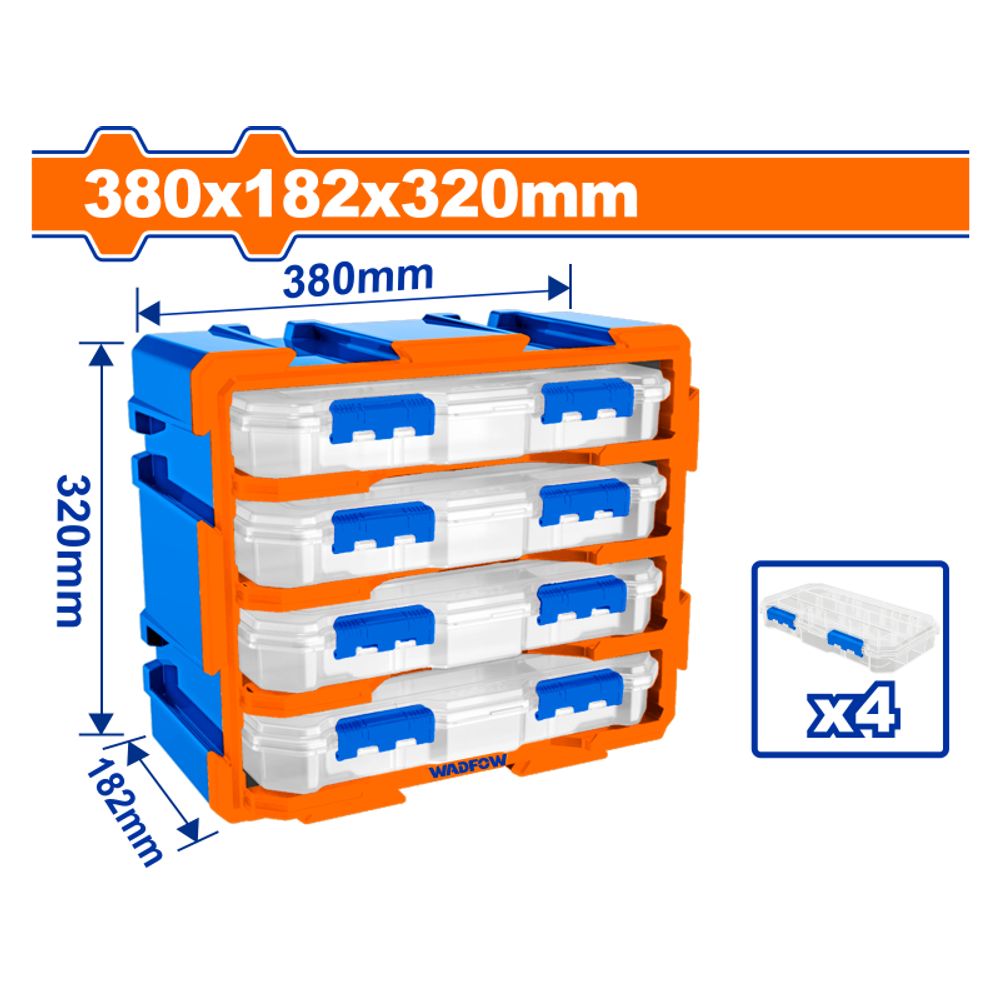 Storage Tower Set 380x182x320mm Org 4pcss