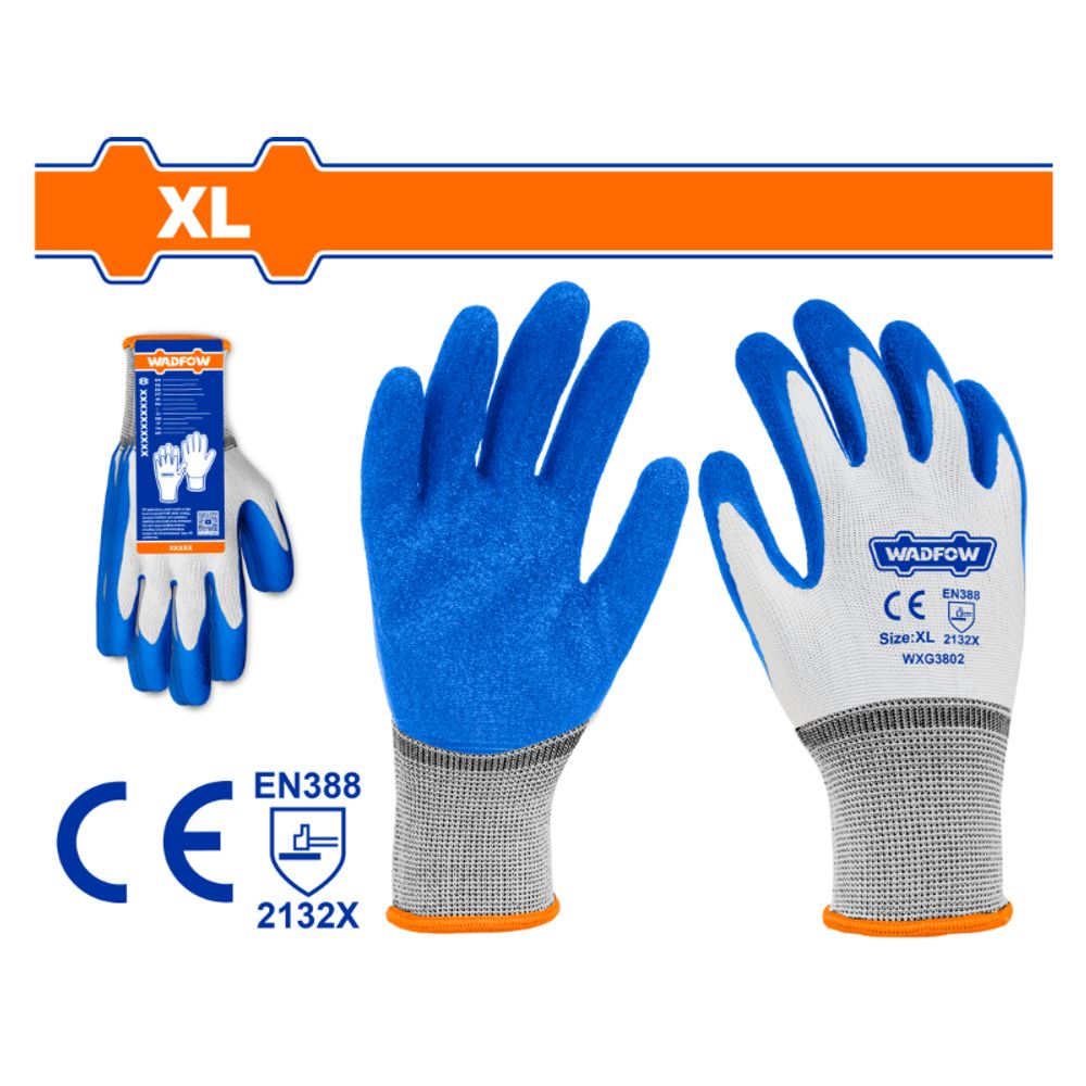 Glove Latex Knitted Cuff Xl