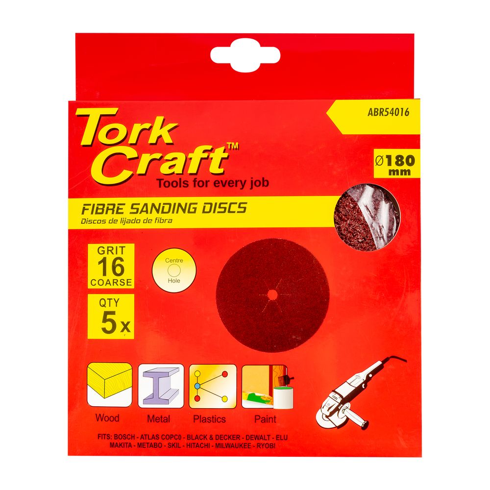 Fibre Disc 180mm 16 Grit 5/pack