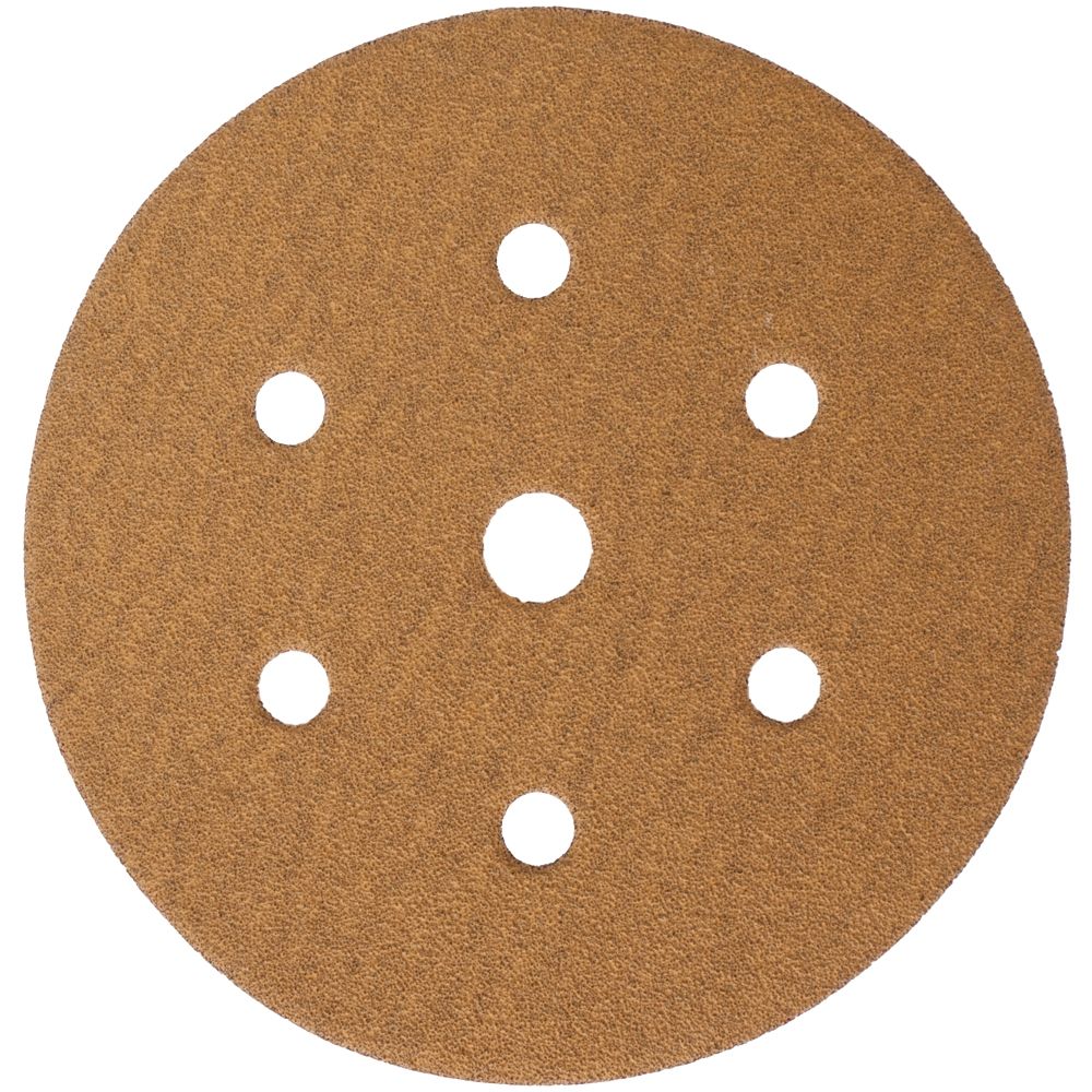 Gold Disc (50 Pieces) 80 Grit 150mm X 6+1 Holes Hook And Loop
