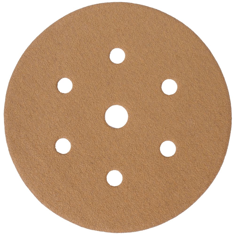 Gold Disc (50 Pieces) 150 Grit 150mm X 6+1 Holes Hook And Loop