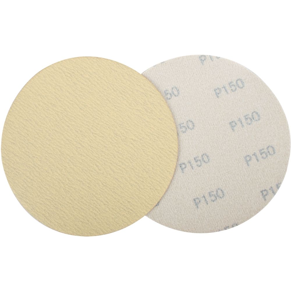 Gold Disc (50 Pieces) 150 Grit 150mm Without Hole Hook And Loop