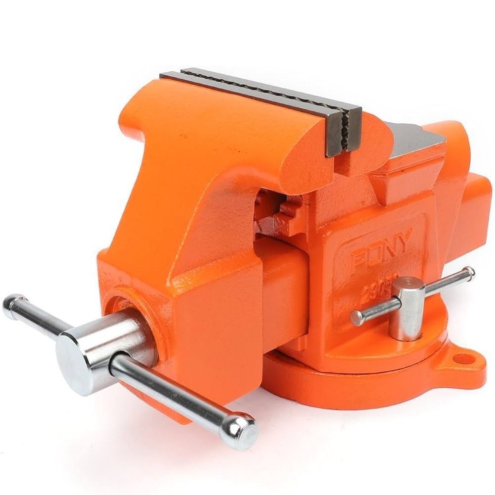 PONY 5' Heavy-duty Workshop Bench Vice Swivel Base