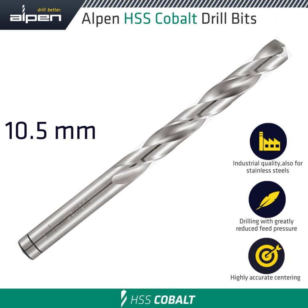 Hss Cobalt Din 338 10.5mm Bulk