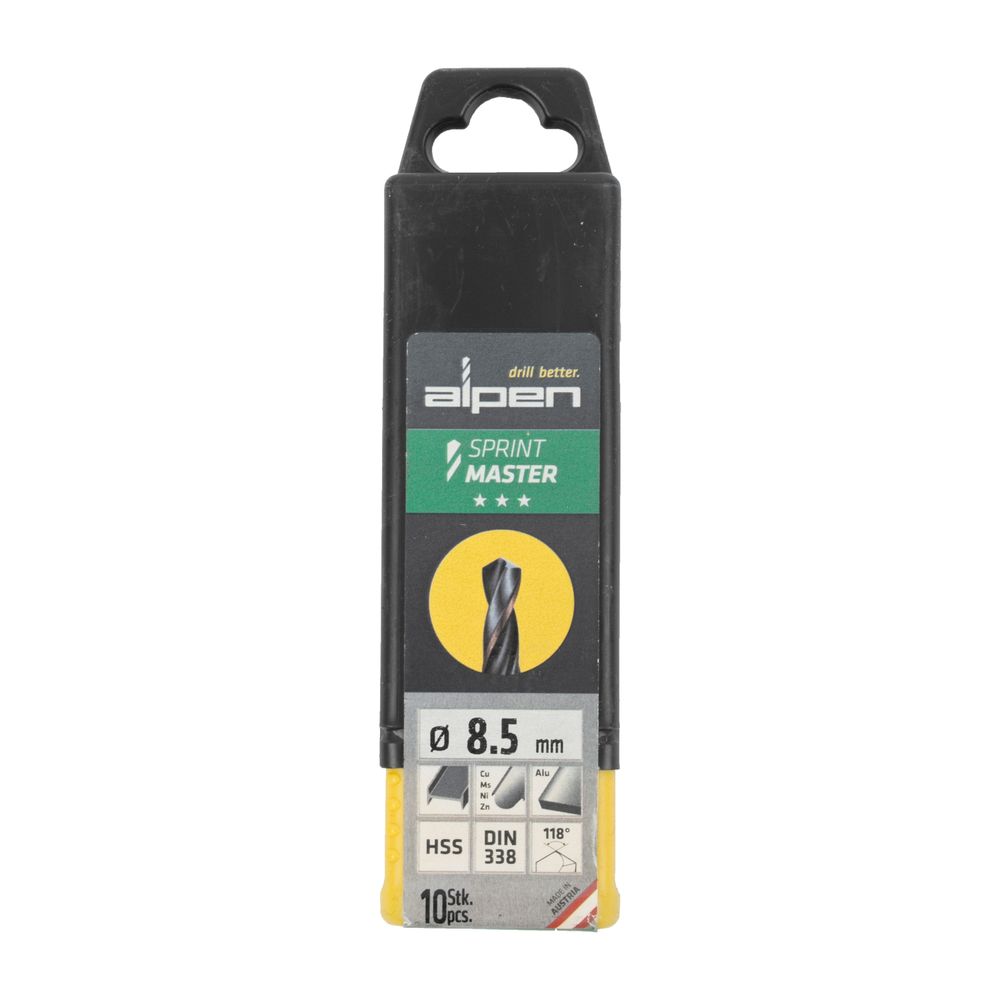 Hss Sprint Master 8.5mm 10-pack Hang Tag Din 338 ALPEN Drill Bits