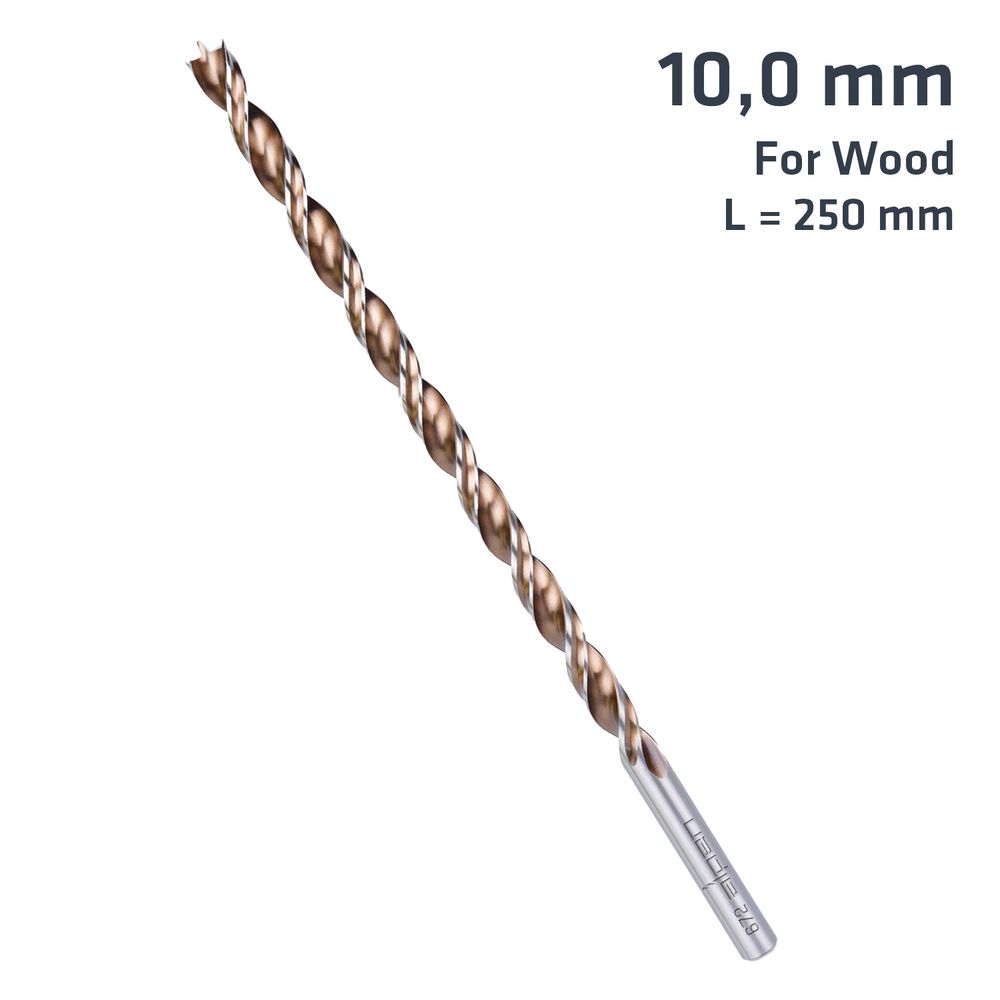 Timber Twist 10mm X 250 Long Wood Drill Bit Sleeved