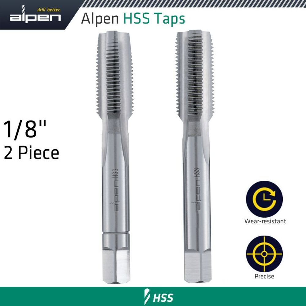 Hss Hand Tap Set Imperial G 1/8' Pouched