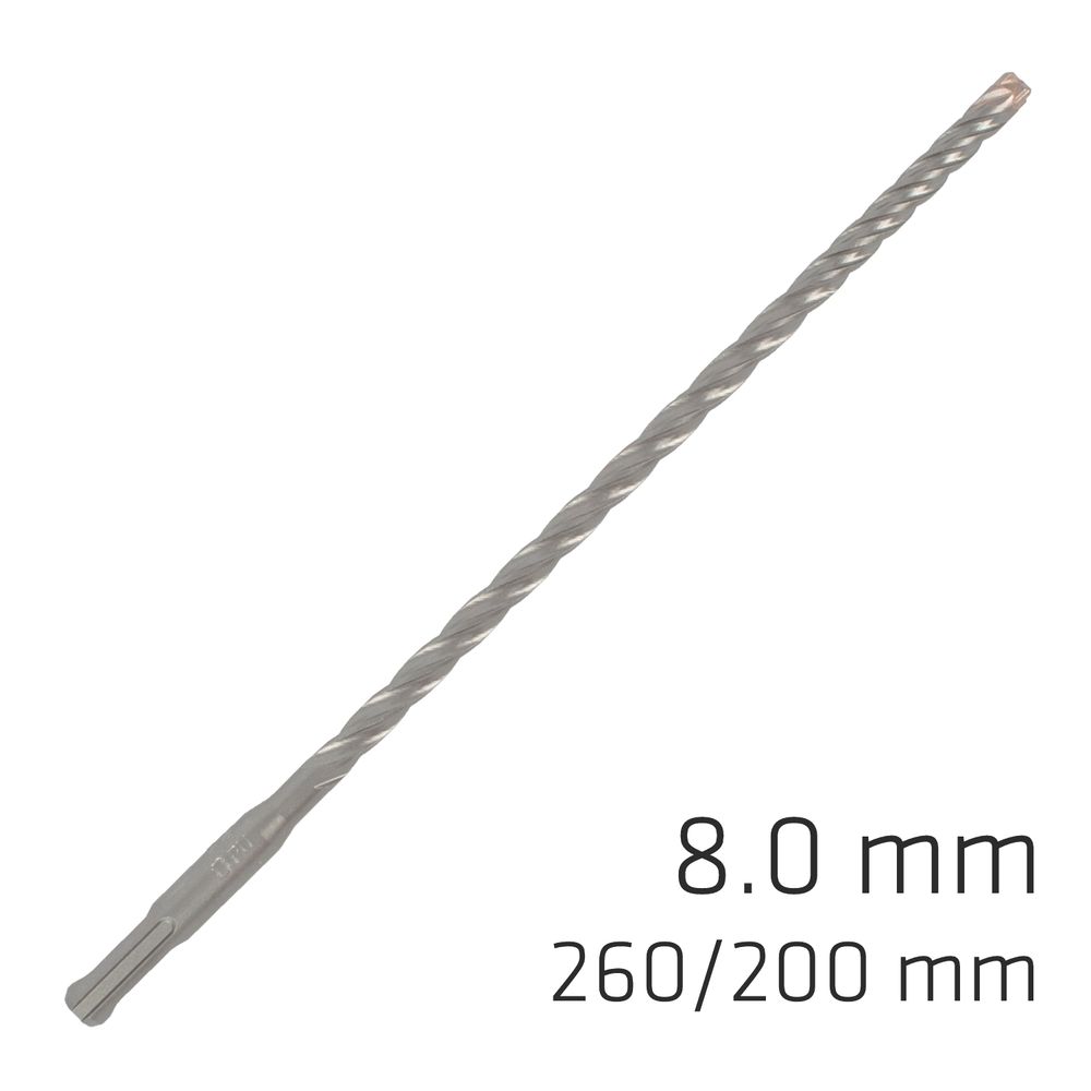 Force X 8.0 X 260/200 Sds-plus Rebar Drill Bit X4 Cutting Edges - Bulk