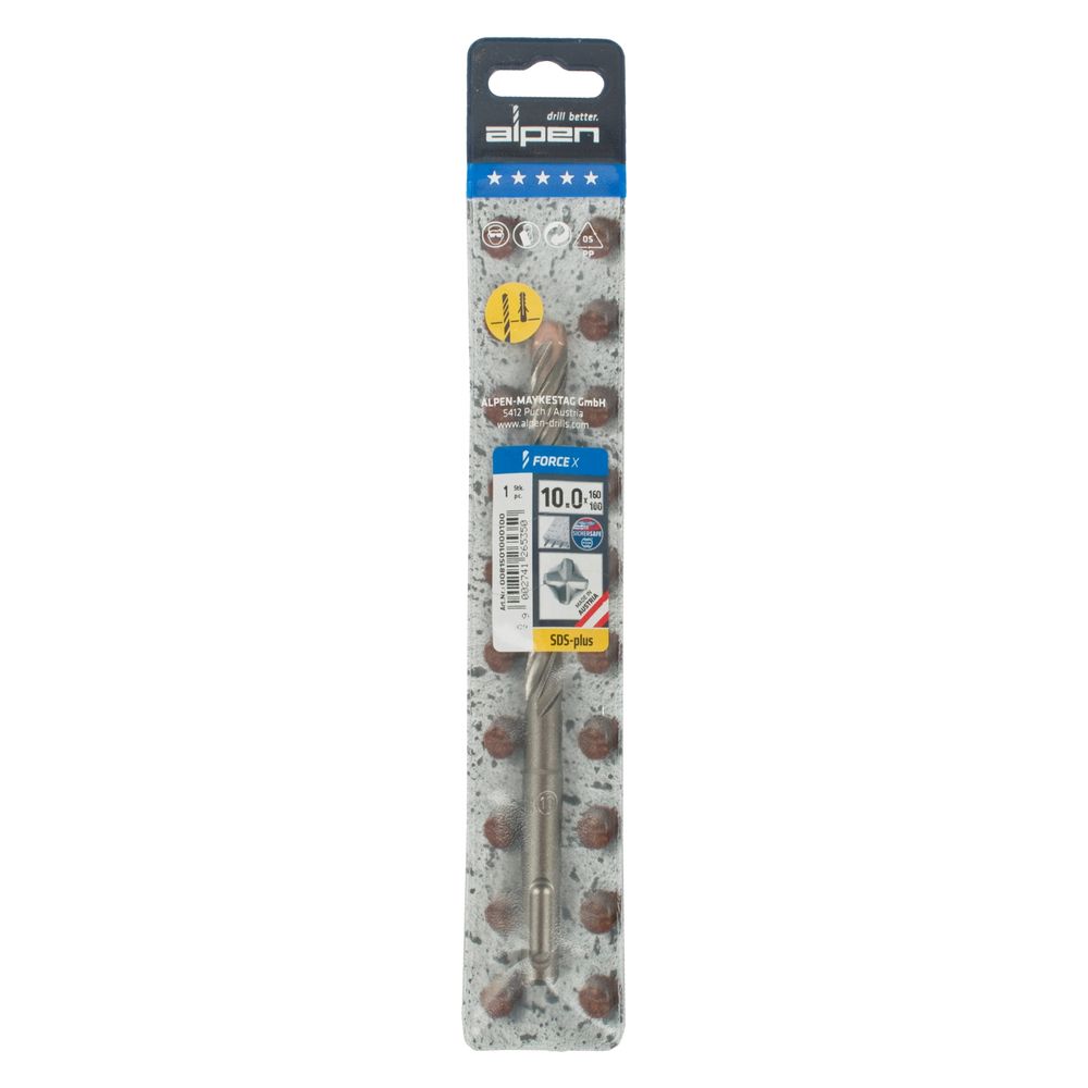 Force X 10.0 X 160/100 Sds-plus Rebar Drill Bit X4 Cutting Edges