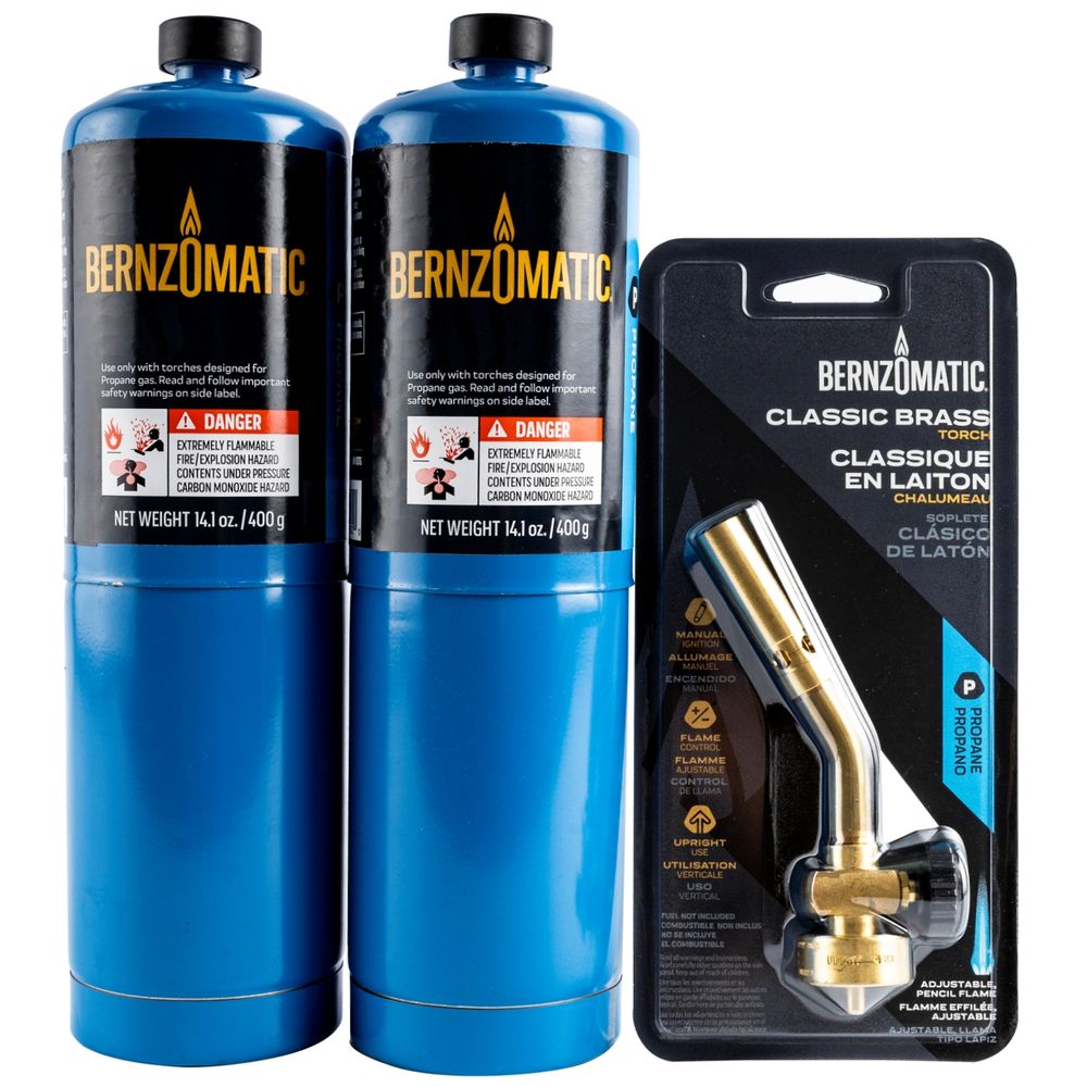 Combo Pack 2 X Propane Cylinder C/w Pencil Flame Torch