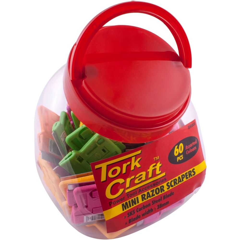 Mini Razor Scraper 60pc Per Candy Jar 5 Assorted Colours