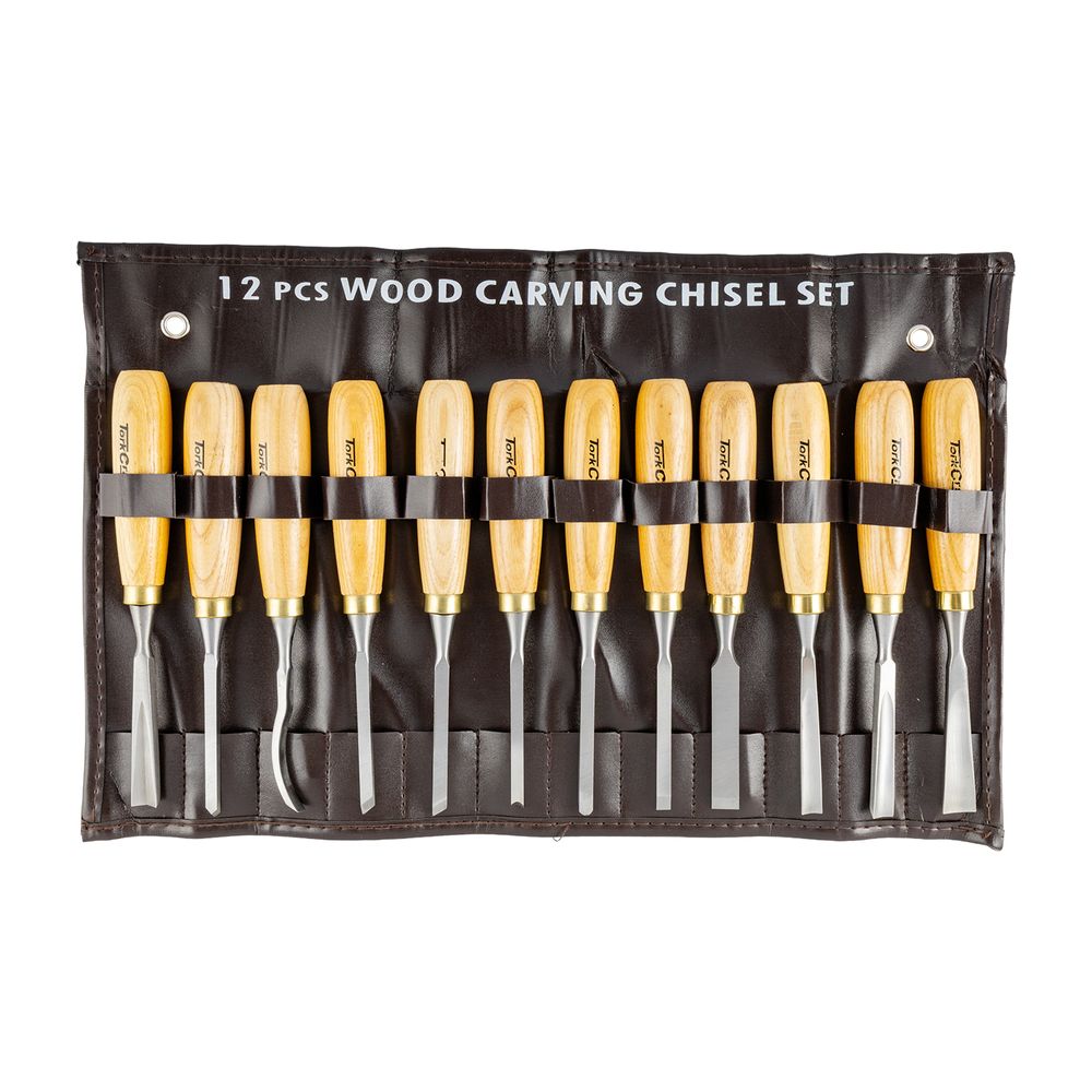 Chisel Set Wood Carving 12piece In Leather Pouch