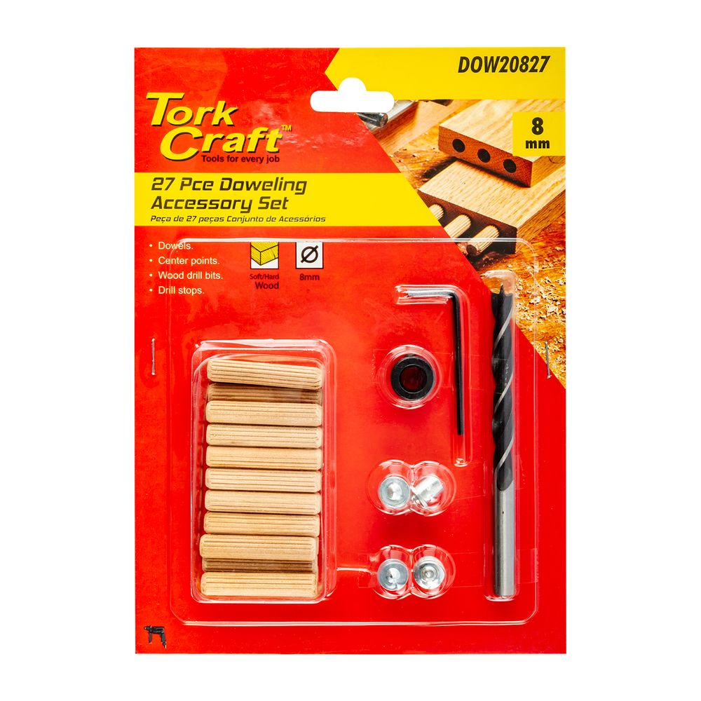 Doweling Accessory Kit 8mm - 27 Piece (birch Wood)