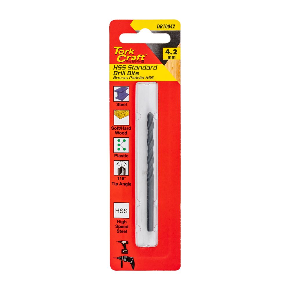 Drill Bit Hss Standard 4.2mm 1/card
