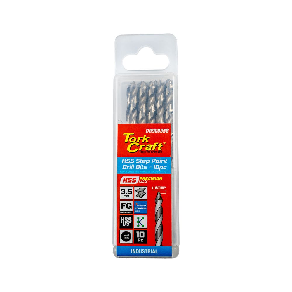 Precision-max Step Point 3.5mm Hss Drill 10 Pack