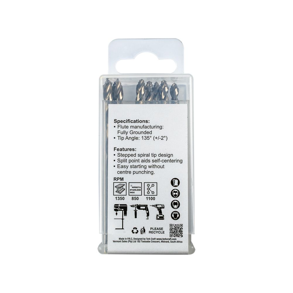 Precision-max Step Point 4.5mm Hss Drill 10 Pack