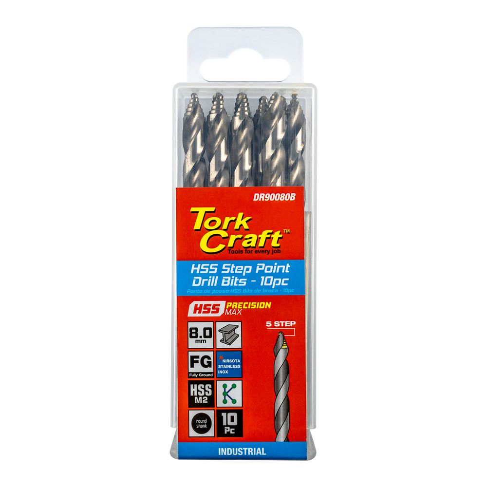 Precision-max Step Point 8.0mm Hss Drill 10 Pack