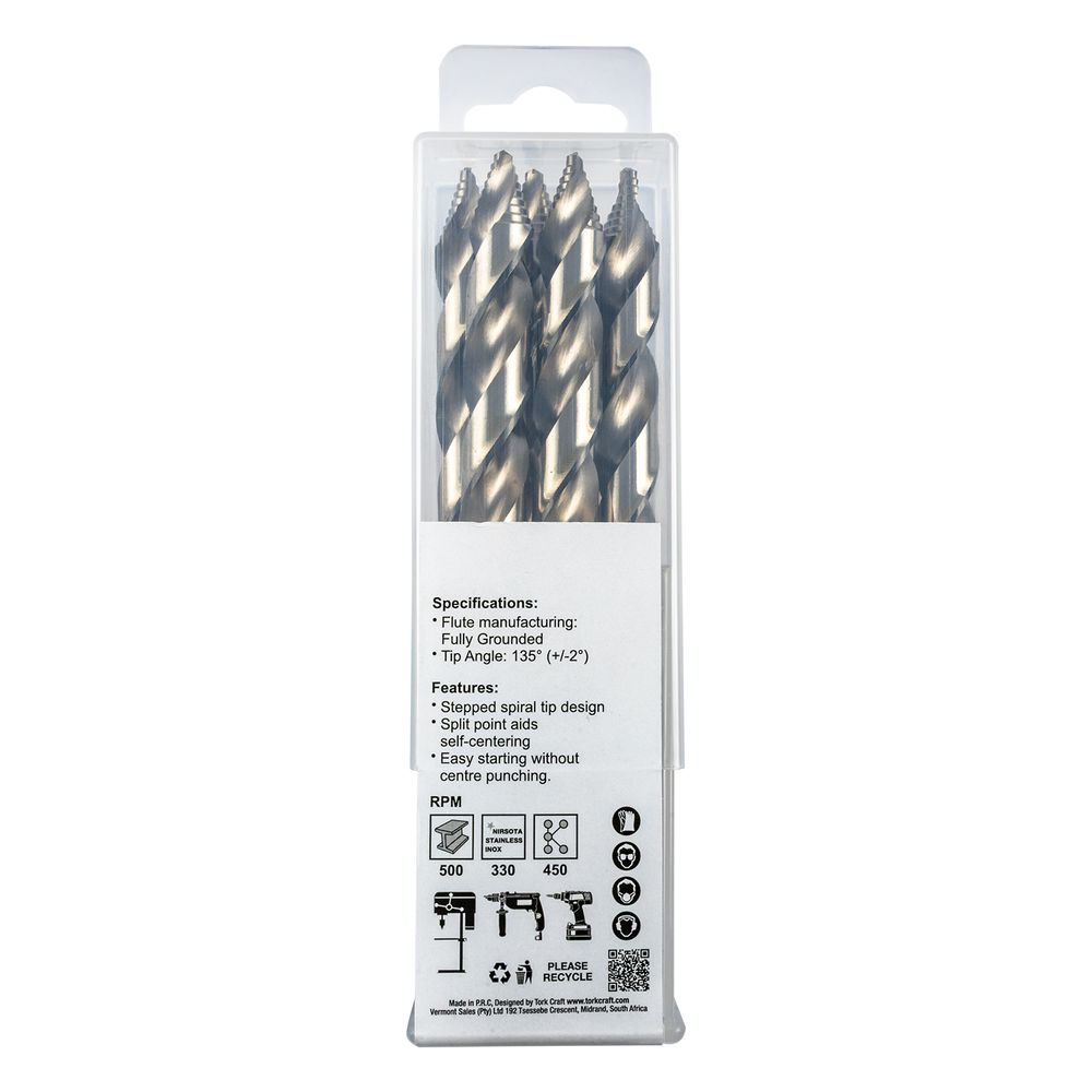 Precision-max Step Point 12.0mm Hss Dril 5 Pack