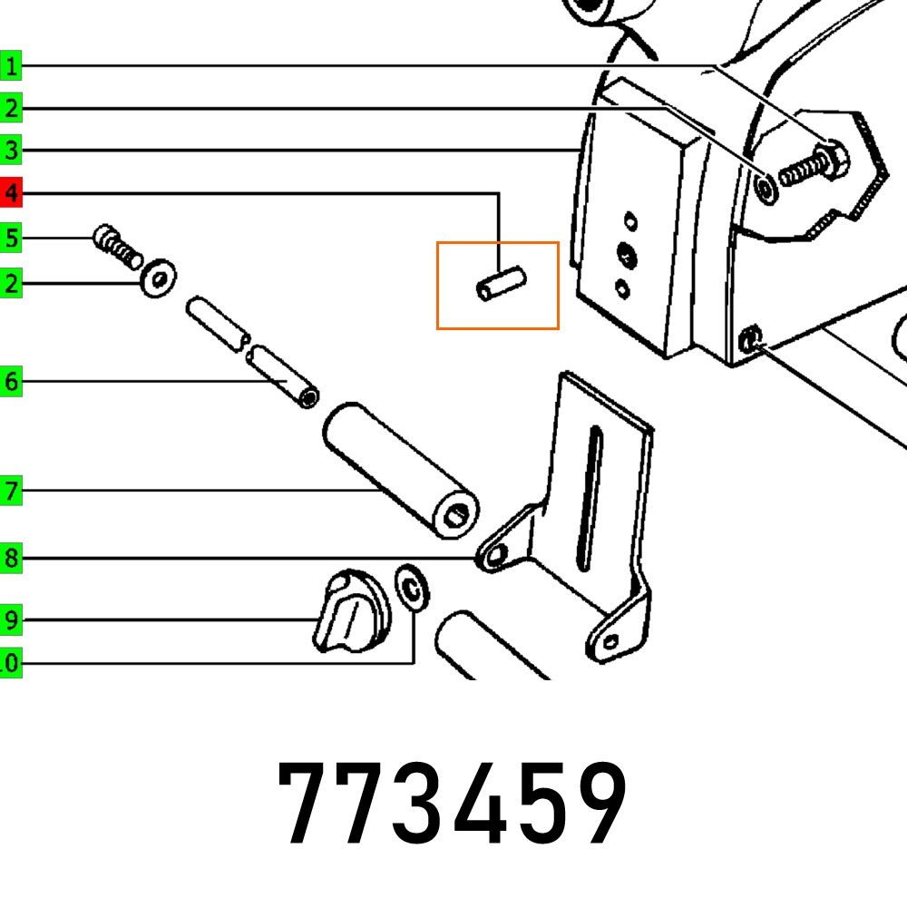 Pin Countersunk Din 1472-6x10-st