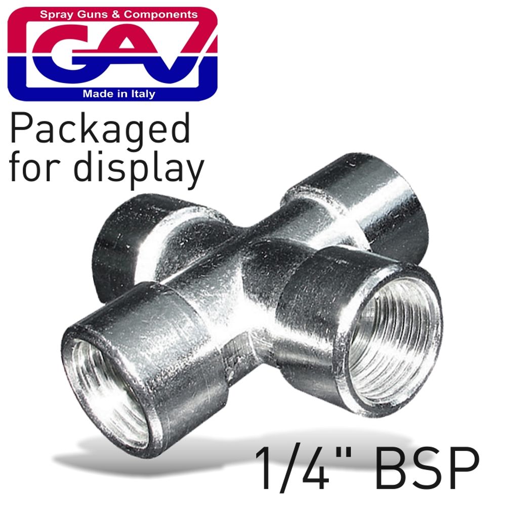 4 Way Connector 1/4'ffff Packaged
