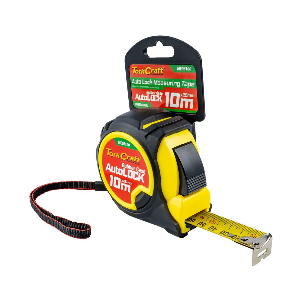 Measuring Tape Autolock 10m X 25mm Rubber Casing Matt Finish