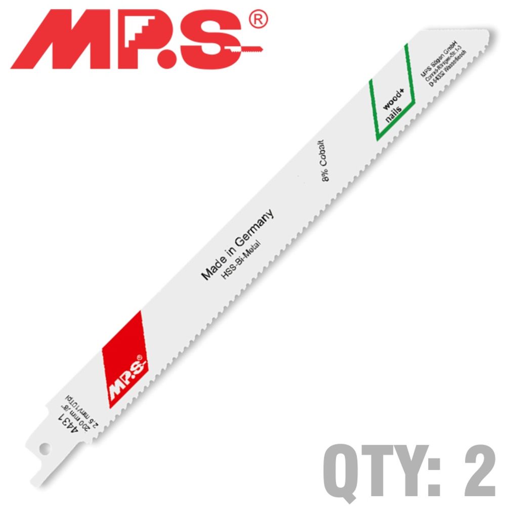 Sabre Saw Blade 10tpi 200 X 180mm Metal 2/pk